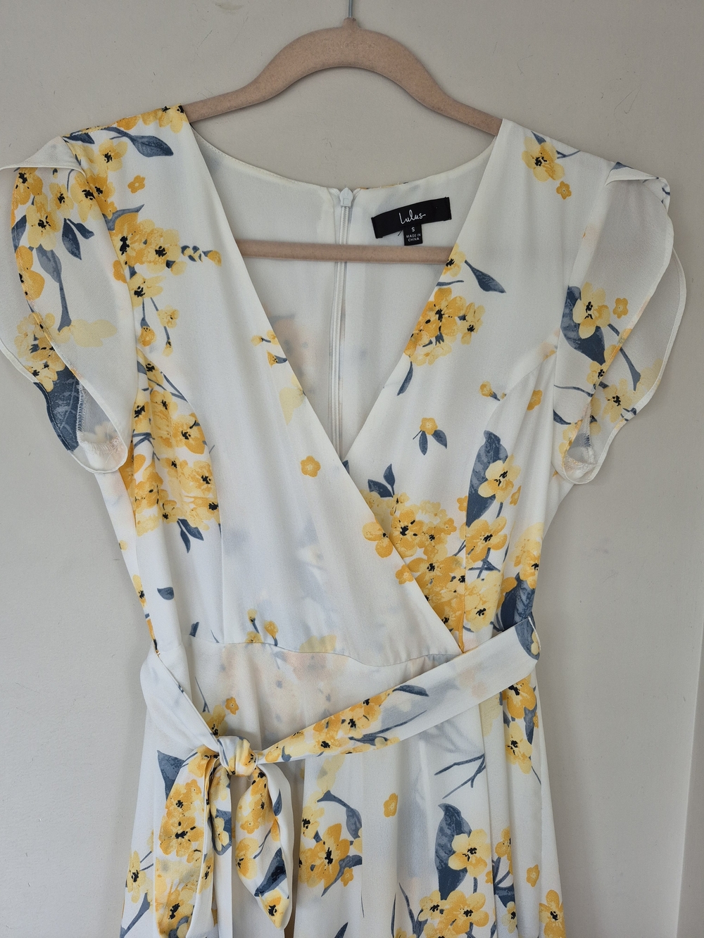 Lulu's French Countryside Floral Print High Low Dress White Yellow - Picture 5 of 9